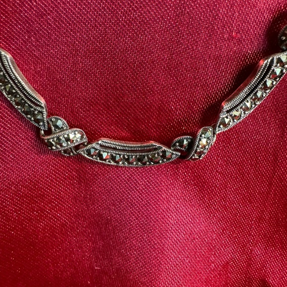 Marcasite Necklace in 925 Sterling Silver EC - Picture 6 of 6